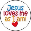 144 Smile Jesus Loves You 30mm School Christian Reward Stickers,