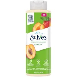 St. Ives Gel de ducha exfoliante de albaricoque para mujer, extractos 100 naturales, libre de crueldad, sin parabenos, 16.0 fl oz, blanco