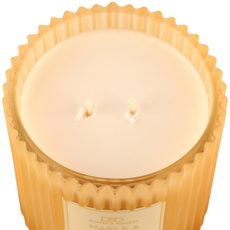 Darsee & David's, Maple & Cream Latte Ribbed Candle, 10