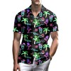 Neon Flamingo Shirt: Men's 80s Disco Button-Up Hawaiian Shirt