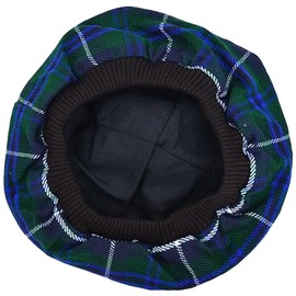 Kilt Emporium: Scottish Tam Hat - Traditional Tam O Shanter Hat Men Caps with Pompom - Classic Scottish Caps for Men (Blue Douglas)