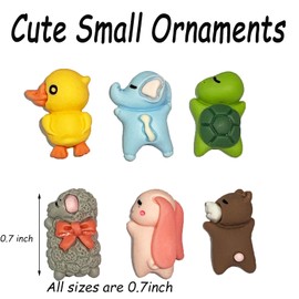 6 Pieces Cute Car Air Display Funny Car Interior Dashboard Decorations Car Accessories with Mini Rabbit Turtle Elephant Bear Duck Sheep Decoration Ornaments for Women Girl Gifts Desk Home Decor