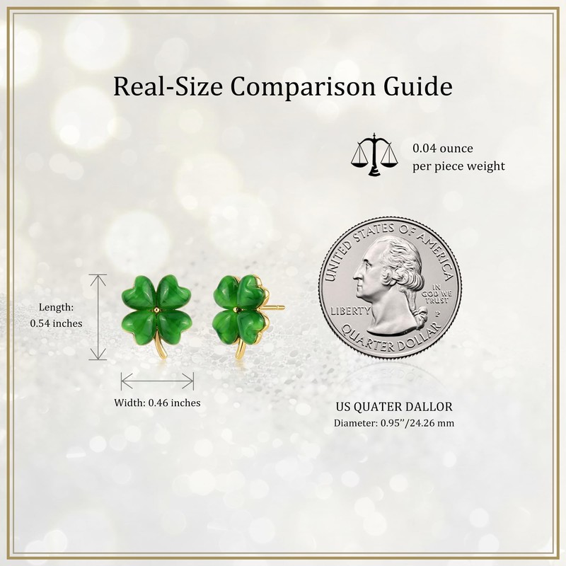 Frigotine St Patricks Day Green Shamrock Stud Earrings for Women,