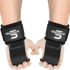 Lifting Hook Non-Slip Coated Heavy Duty Solid Steel Neoprene Thick Padded Wrist Support Pair Weight Lifting Gym Deadlift Strength Training Equipment (Black)