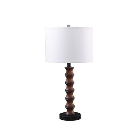 ORE HBL2600 in Coastal Littoral Wood Insp Modern Table Lamp, 27.5", Dark Cherry