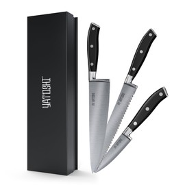 Yatoshi Black 3-Piece Set - High Carbon Stainless Steel with Ergonomic Handles