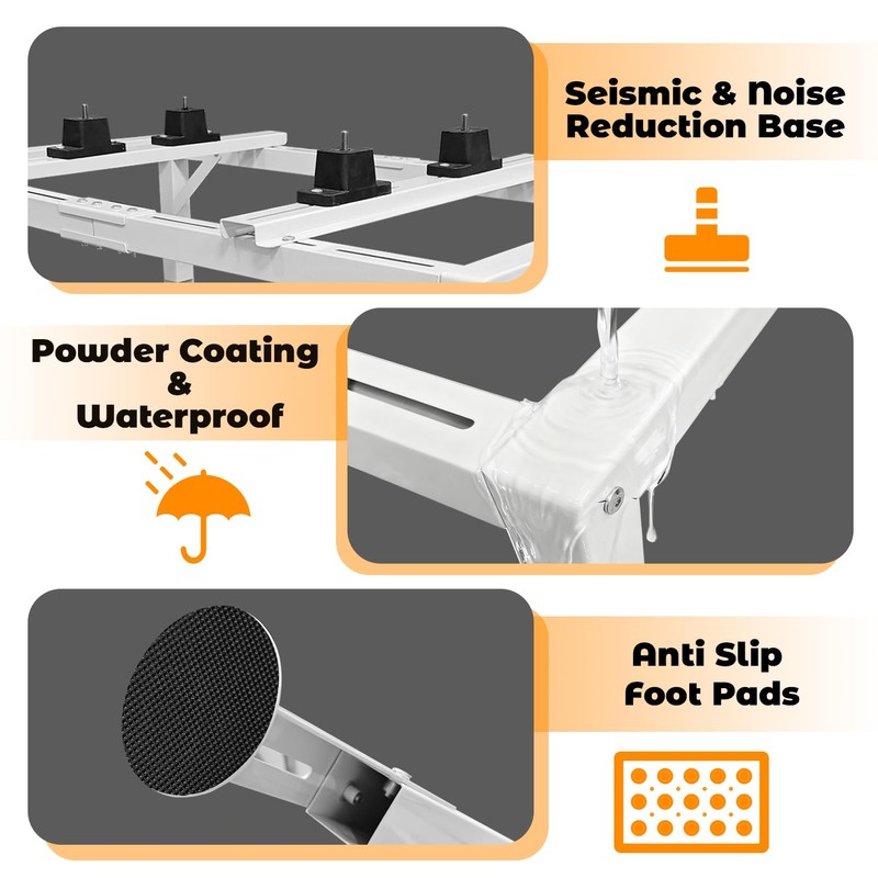 Mini Split Stand, Heavy Duty Adjustable Mini Split Ground Stand