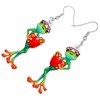 YAYAKO Acrylic Novelty Green Frog Earrings Dangle Funny Design Jewellery