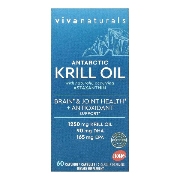 NatureWise Viva Naturals Antartic Krill Oil  Astaxanthin 60 Capsules