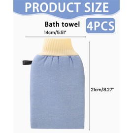 MYGLOAR 4 pezzi di guanti esfolianti coreani, guanti esfolianti per il bagno - guanti esfolianti per il corpo - esfolianti per uomini e donne - guanti esfolianti, esfoliazione, scrub corpo