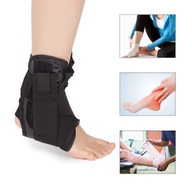 Lace Up Ankle Support Brace, Ankle Brace for Sprained Ankle for Women Men, Ankle Stabilizer Wrap for Injury Recovery, Running, Sports (M)