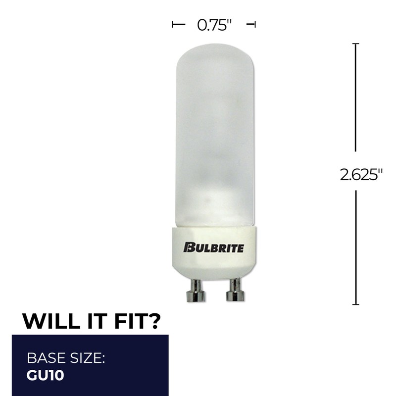 Bulbrite Q50FR/GU10 120-Volt Halogen DJD Type Tubular GU10 Bulb, Frosted,