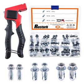 Rustark 30Pcs M4 M5 M6 Jack Nuts Petal Nuts Assortment Kit with Metal Setting Tool, Threaded Insert Petal Nuts Expansion Jack Nuts Threaded Insert Nuts Rivnut Blind for Hollow Wall Iron Skin