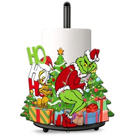 Hexagram Christmas Decor Christmas Decorations Indoor Paper Towel Holder Metal Home, Bathroom Kitchen Decor Paper Holder Stand, Christmas Tree Winter Farmhouse Countertops