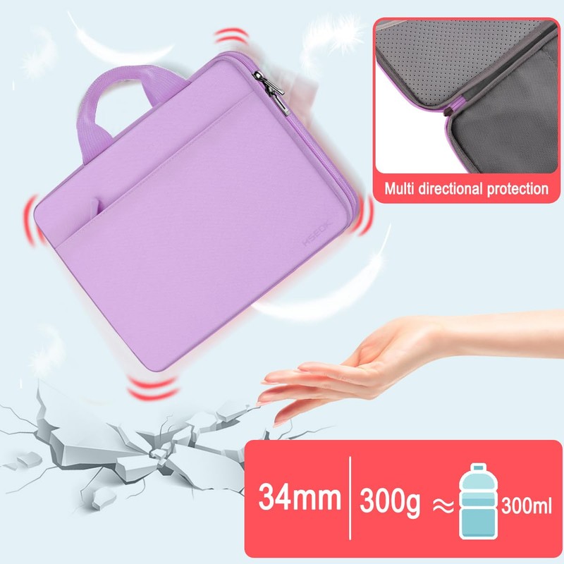 Hseok Laptop Case 13.3-14 inch Briefcase Handbag, Water-Resistant and Shockproof