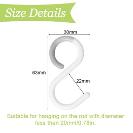 UFURMATE Multi-Purpose Hooks, 30Pcs Plastic S Hooks for Hanging Anti-Drop Towel Clothes Hanging Hooks Kitchen Utensil Storage Hangers for Bathroom, Kitchen, Closet (White)