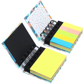 NEWEST 2 Sets Colored Sticky Notes, Fluorescent Paper Sticky Pads with Spiral Binding Portable Page Markers Index Tabs for Home Office School Bookmarks Reminder, Style B