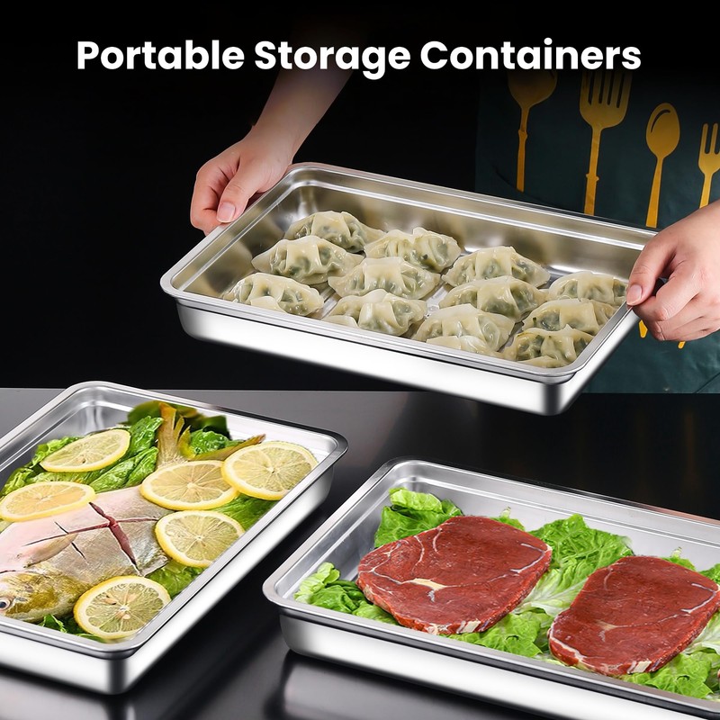 Hommiya Stainless Steel Food Storage Containers, Silver, Airtight with Vacuum