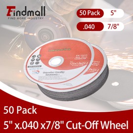 50 Pack 5" x.040 x7/8" Cut-Off Wheel - Metal & Stainless Steel Cutting Discs