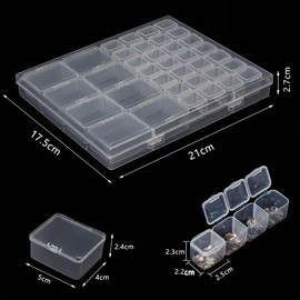 Diamond Painting Storage Box, Diamond Painting Accessory Boxes, Plastic Diamond Embroidery Box, Diamond Embroidery Sorting Box with Lid for Small Parts Storage Box Accessory Boxes (36 Compartments)