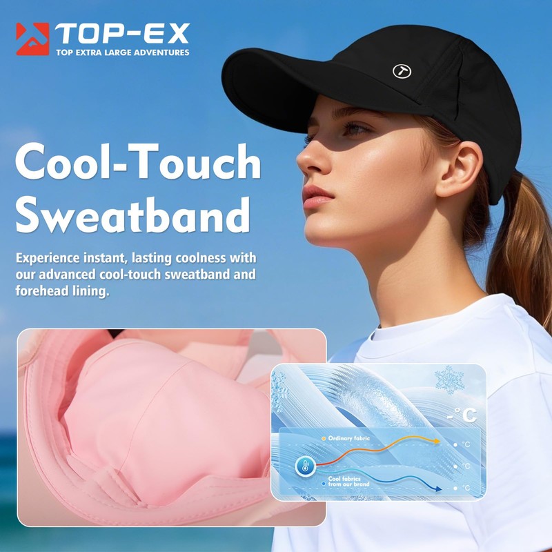 TOP-EX Womens High Ponytail Baseball Cap Cooling UPF 50 Summer