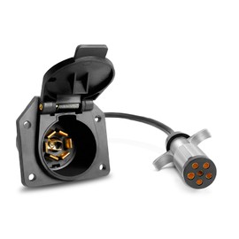 Agrieyes Premium 7 Pin to 6 Pin Trailer Light Adapter, 7 Way to 6 Wire RV Blade Trailer Plug, Trailer Connector for Pickup Truck RV