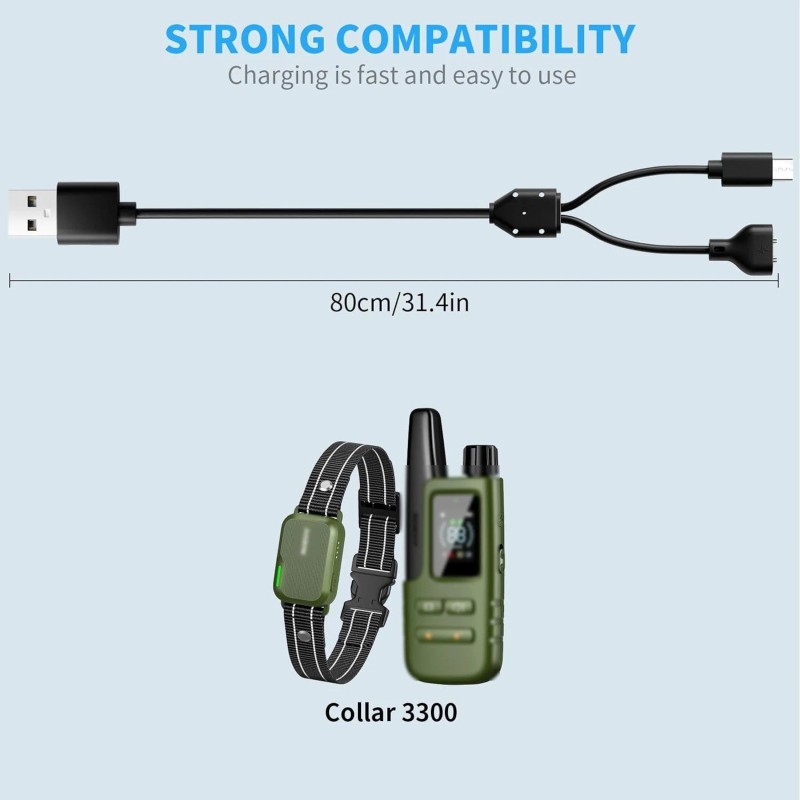 MEROM for Jugbow Dog Shock Collar Charger Replacement, Power Cable