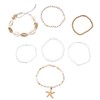 huefeel Boho Beach Anklet Set, 7 Pieces, Shell and Starfish