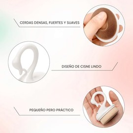 CHERIMOYA Brocha Quitapolvo Para Uñas Profesional Tapa Protectora-Blanco