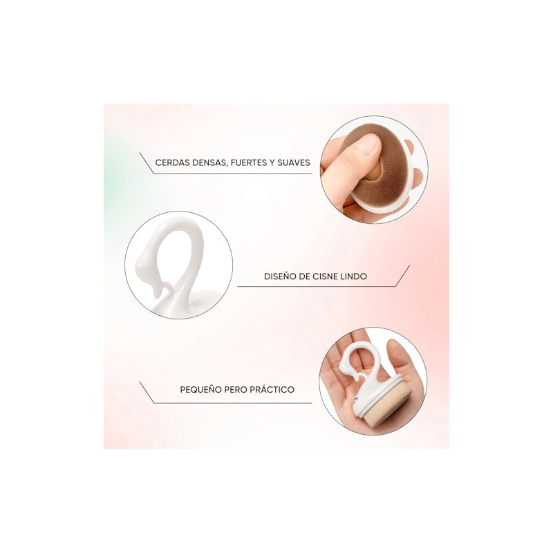 CHERIMOYA Brocha Quitapolvo Para Uñas Profesional Tapa Protectora-Blanco