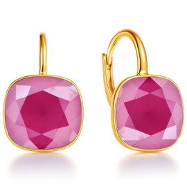 Earrings 925 Silver Austrian Zirconia - 24 Carat Gold-Plated Jewellery for Women and Girls - Drop Earrings Ideal for Gifts for Women, Sterling Silver, Cubic Zirconia