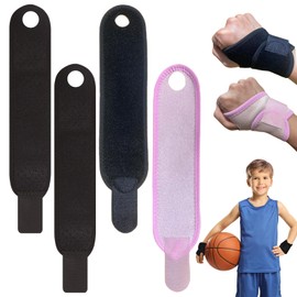 panthra 4 PCS Kids Wrist Brace, Night Wrist Sleep Support Brace, Adjustable Compression Straps, Fits Wrists of Different Sizes, Suitable for Children's Sports Sleep (Pink+black)