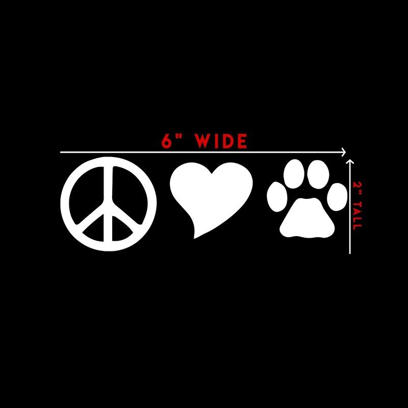 Bargain Max Decals - Peace, Love, Dogs Sticker Decal Notebook