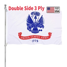 ARSOF Army Flag 2x3 Double Sided Heavy Duty United States Military Flag Army 1775 Heavy Duty 3 Ply 200D Polyester and Durable Canvas Header with 2 Brass Grommets