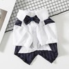 Pet Suit Bow Decor Striped Breathable Dog Cat Wedding Shirt
