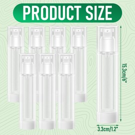 8 Stück Airless Pumpspender Leer, 50ml Creme Spender, Kleine Reiseflaschen zum Befüllen, Kosmetikprodukte zum Befüllen, Lotion Pumpflasche, für Lotion Creme Gel Shampoo Parfüm Toilettenartikel