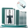 Portable nail clippers, toenail clippers, 3 types of nail care + 6 types of earpicks, tool set, 1 set, green / 휴대용 손톱깎이 발톱깎이 네일관리 3종+귀이개 6종 도구 세트, 1세트, 그린