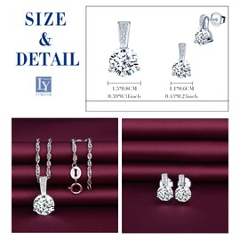 Yumilok Women's Necklace Earrings Jewellery Set Women's Necklace and Earrings 925 Sterling Silver with Zirconia Gifts for Women Girlfriend Mum, Sterling Silver Sterling Silver Zirconia, Cubic Zirconia