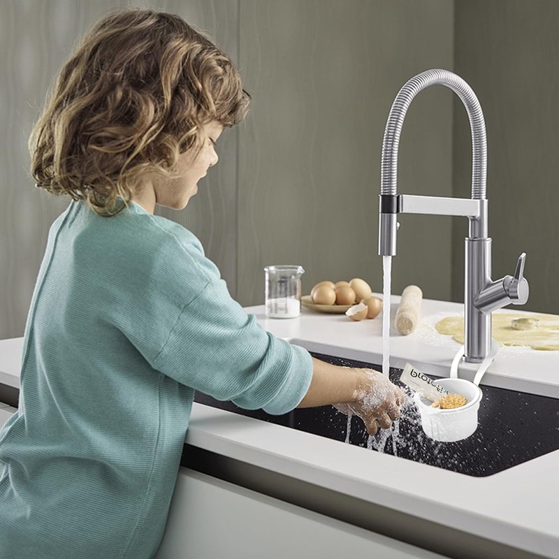 Dayinkes Sink Strainer Basket, Hang on Faucet Kitchen Sink Drain