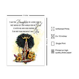 Black Woman, Religious Wall Decor - Scripture Wall Art - Christian Gifts for African American Women, Girls - God, Prayer, Faith, Bible Verse, Inspirational Quote Wall Decor for Bedroom, Living Room