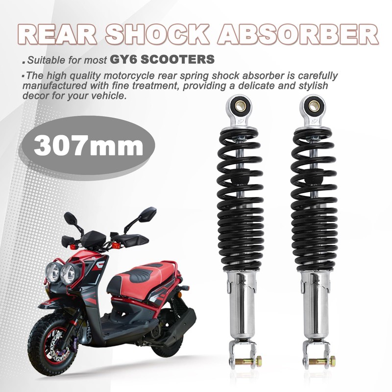 Minho Motorcycle Dual Rear Shock Absorbers with Adjustable Spring Preload