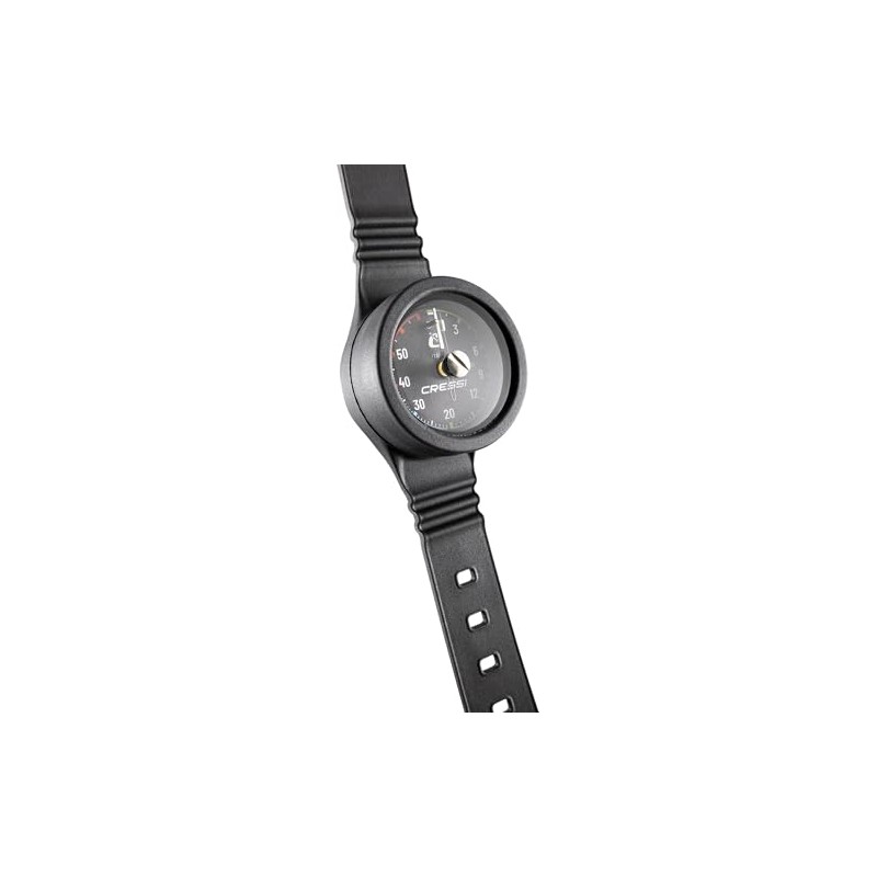 CRESSI Unisex Adult Wristband Depht Gauge Black Metric Durable Analogue