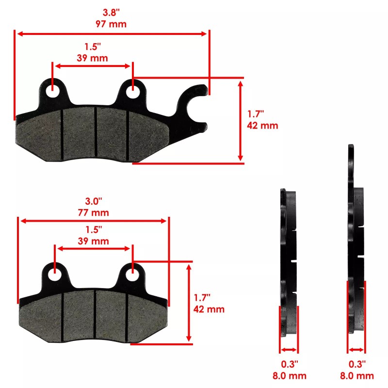 Caltric Front Rear Brake Pads for Kawasaki EX300 Ninja 300