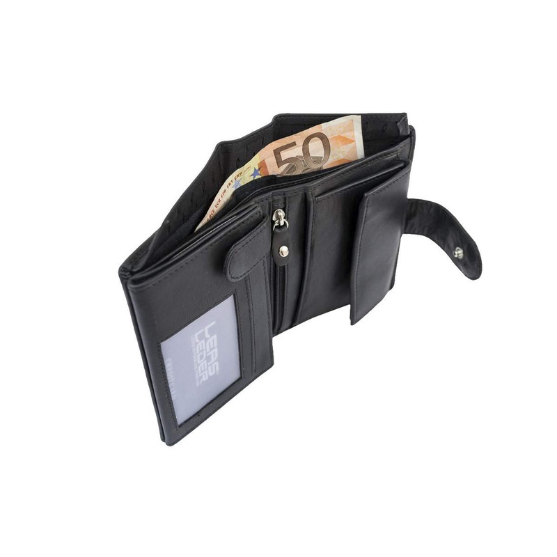 LEAS Ladies Wallet with Outside Lock and Big Coin Compartment