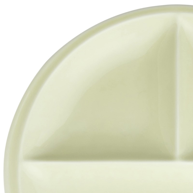 titto P37003 3-Compartment Dish (Round), Light Green