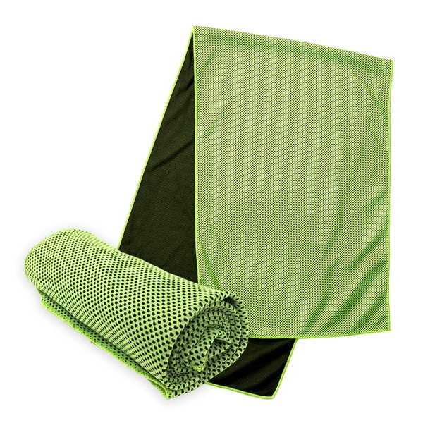 Eyedia Cooling Towel, Green 2-Piece Set, Cool Towel, Sports Towel,