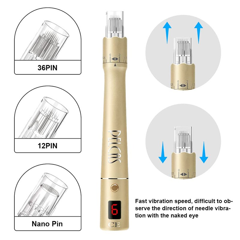 PELCAS Wireless Derma Pen, Electric Micro Needle Pen Micro Needle