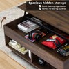 HOMMPA Lift Top Coffee Table with LED Light, Modern Center