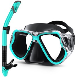 Greatever Dry Snorkel Set,Panoramic Wide View,Anti-Fog Scuba Diving Mask,Professional Snorkeling Gear for Adults