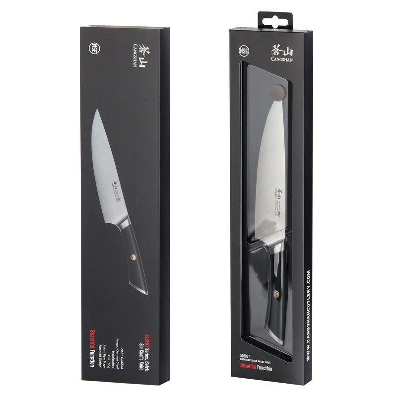 Cangshan ELBERT Series German Steel Forged Chef's Knives (Black, 8-Inch)